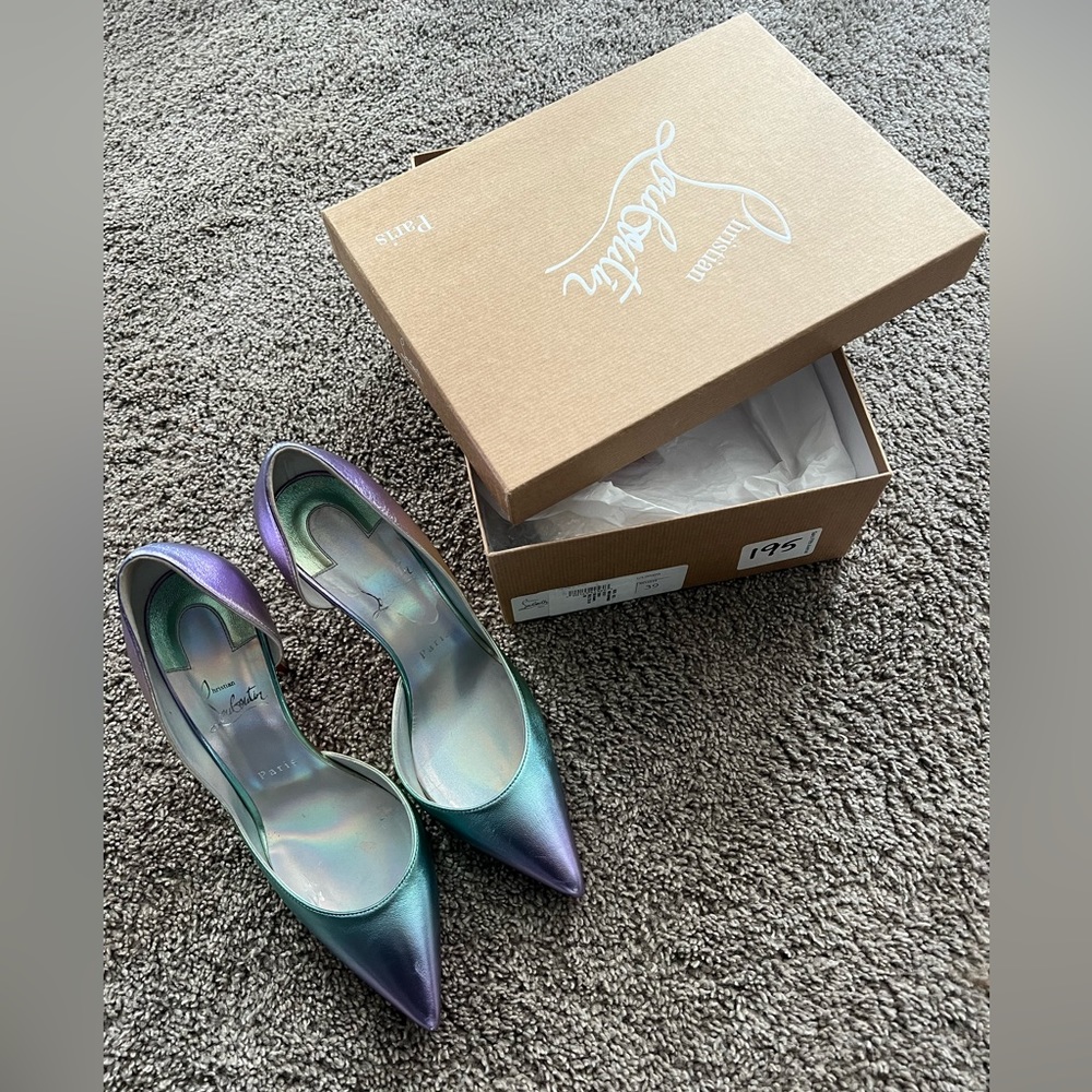 Christian Louboutin mermaid blue d’orsay pumps